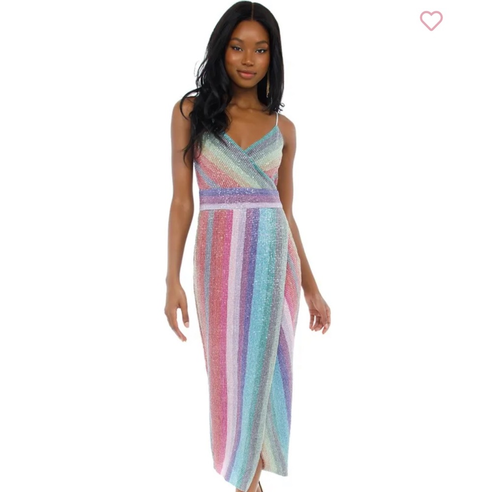 Saylor midi colorful sparkle dress